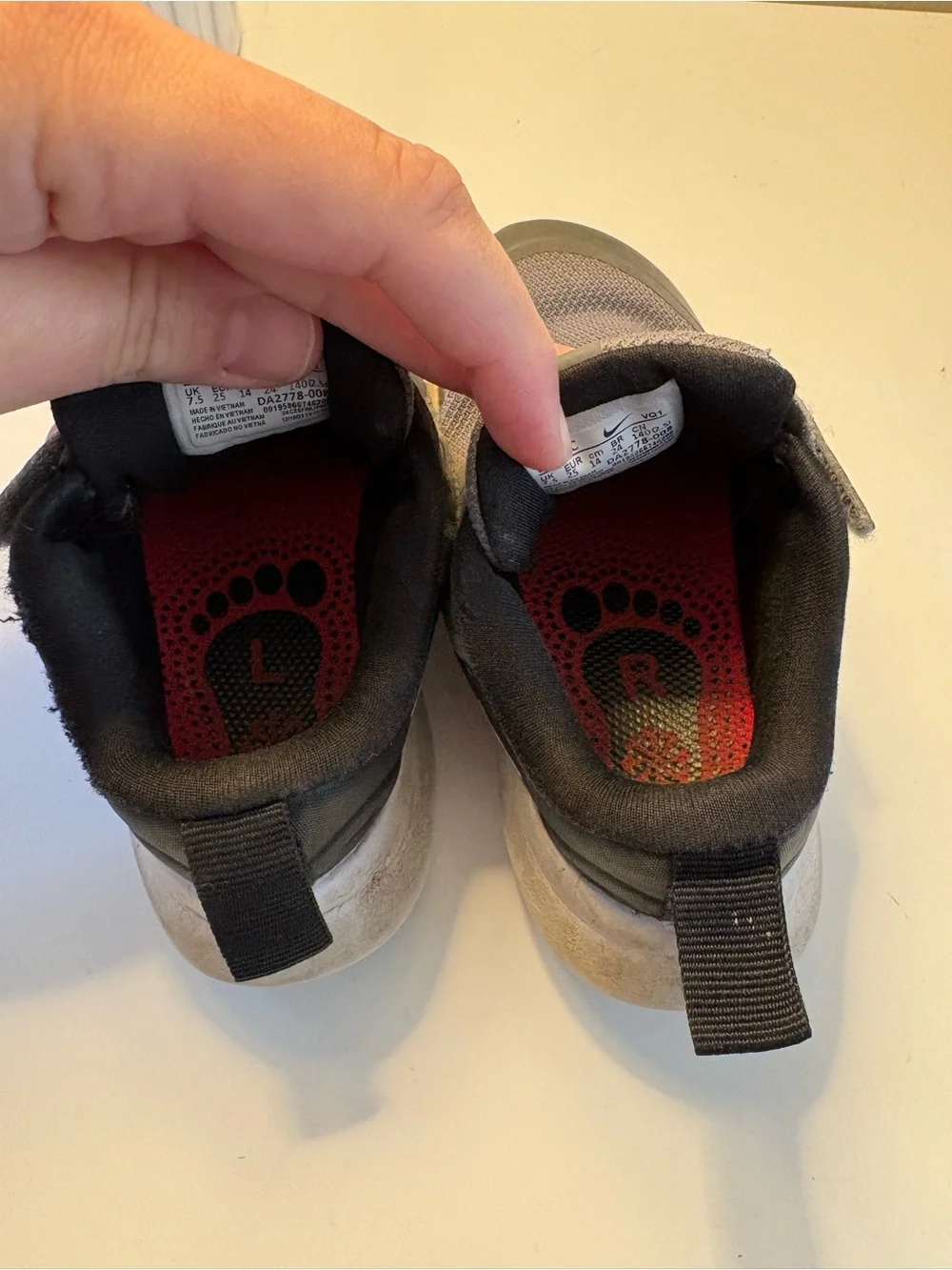 Nike Kids Gray Athletic Sneakers with Blue-Red Accent